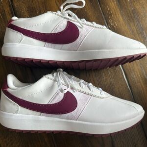 White and Burgundy Golf Nike Sneakers